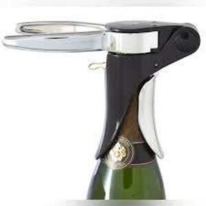 New Pampered Chef Champagne Opener #1597‎ Retired Black Silver Bar Tool NIB